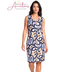 FOS Jurk Linde Drip Navy bruin